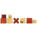 Boxwood 1923 Bauhaus chess pieces lineup showcasing minimalist geometric design.