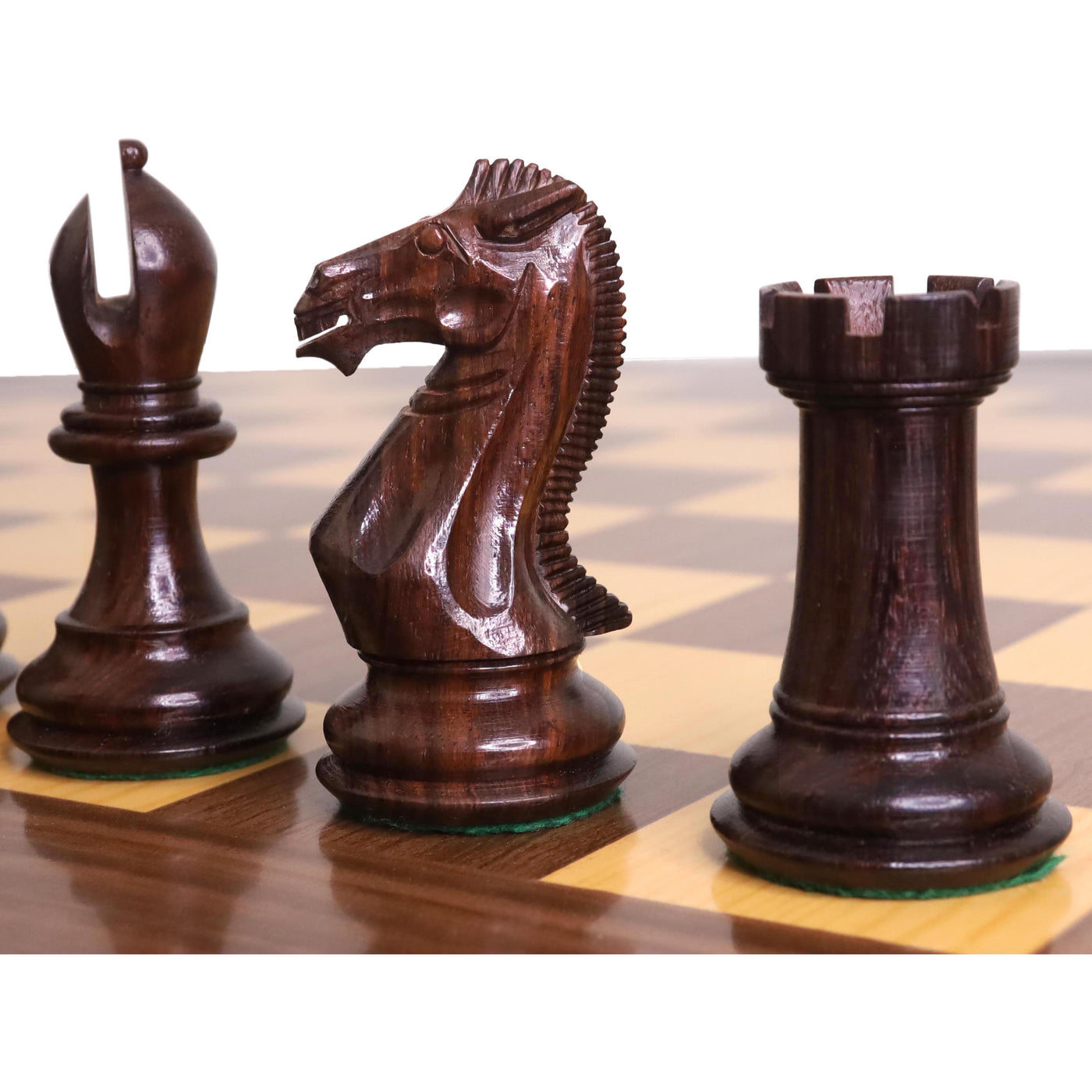 Slightly Imperfect 4.1″ Traveller Staunton Luxury Chess Pieces Only set – Triple Weighted Rosewood