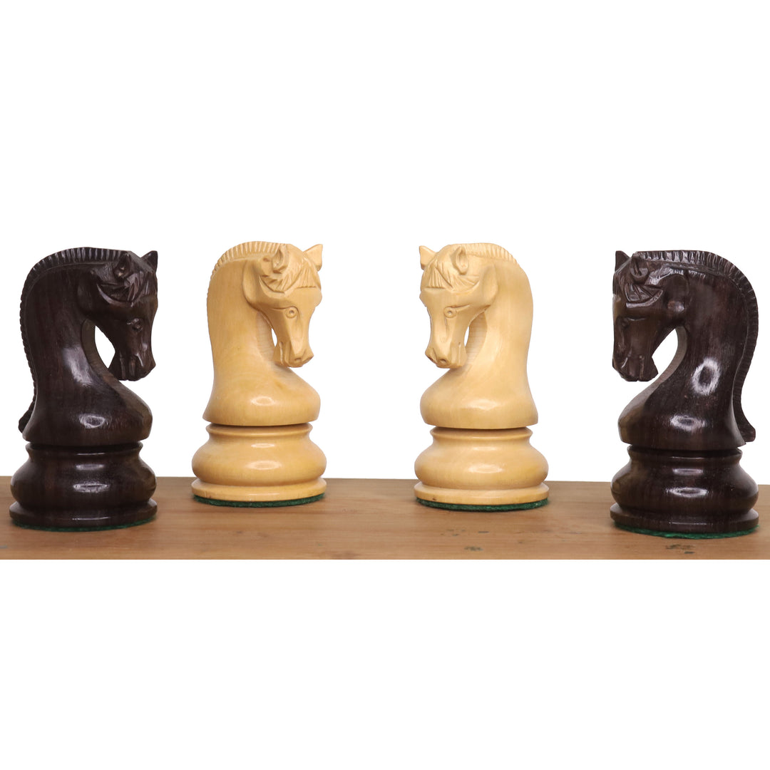 Leningrad Staunton Schachspiel - Nur Schachfiguren - Rosenholz & Buchsbaum - 4" König