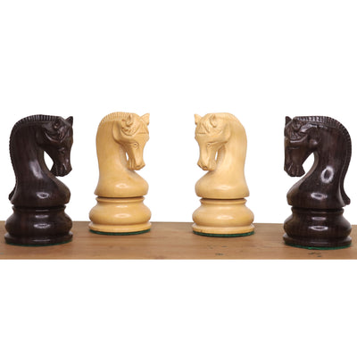 Leningrad Staunton Chess Set- Chess Pieces Only - Rosewood & Boxwood - 4" King
