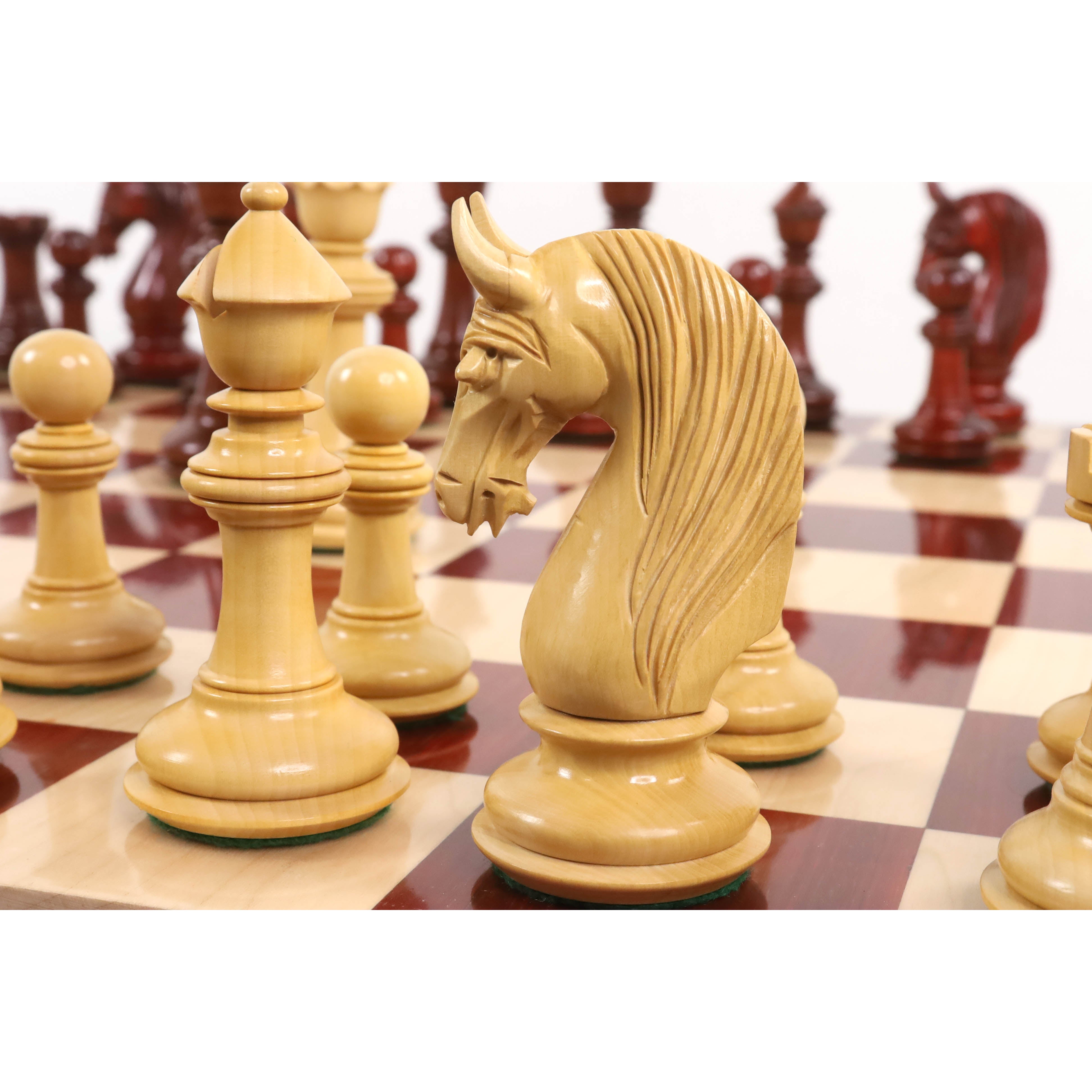 Combo of Knight & Pawns Chess Pieces in Bud Rosewood & Box