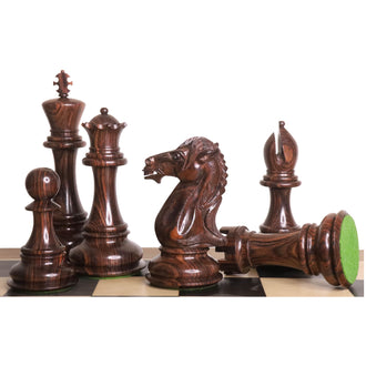 Mammoth Luxury Staunton Chess Pieces Only Set - Rosewood - Triple Weight