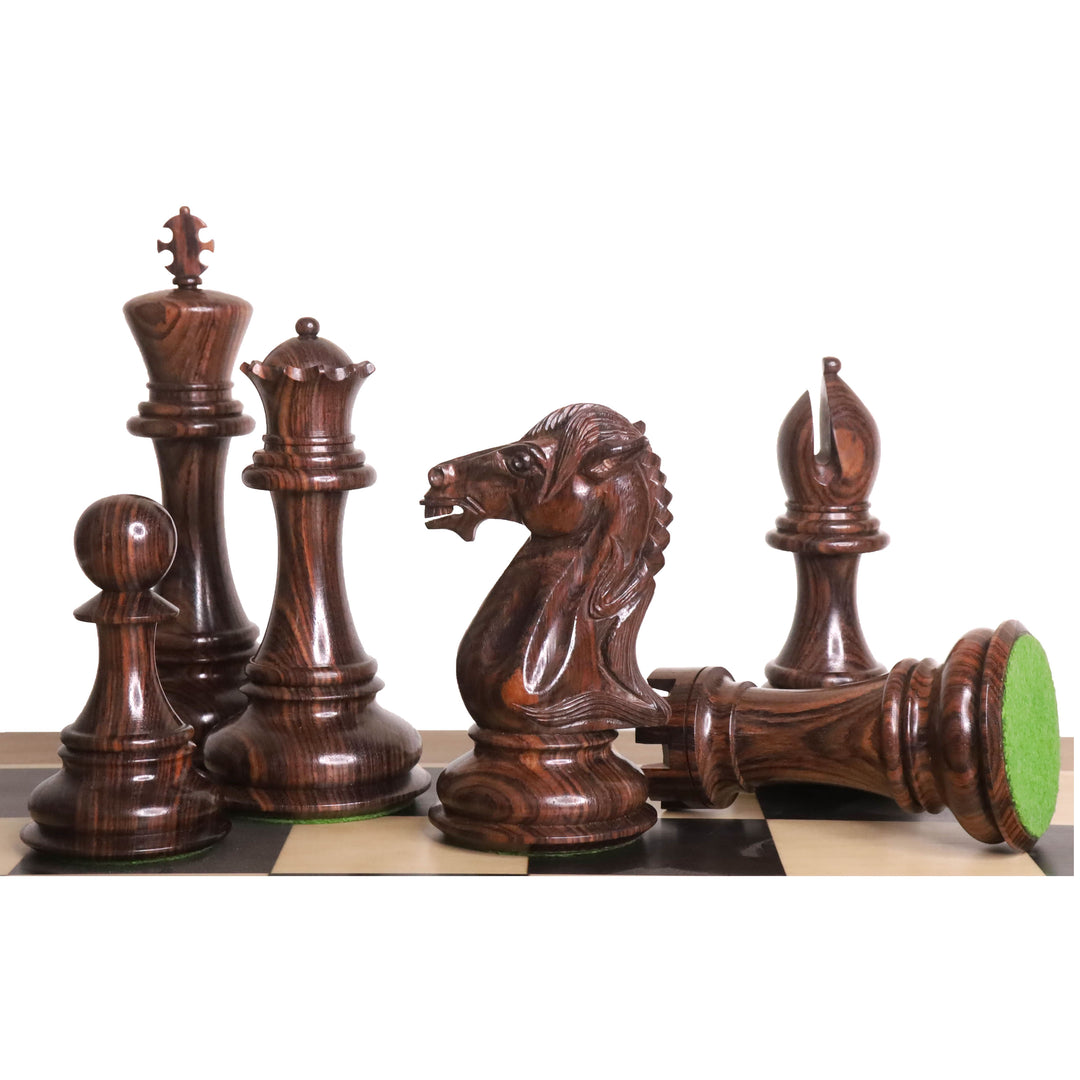Mammoth Luxury Staunton Chess Pieces Only Set - Rosewood - Triple Weight