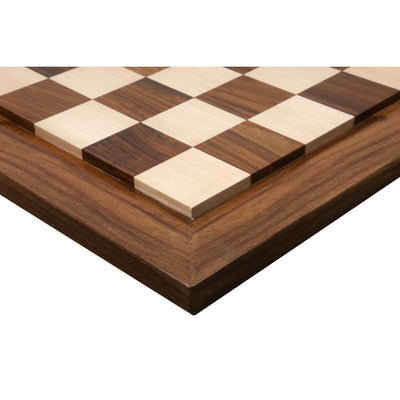 21" Raised Wood Luxury Chess Board - Golden Rosewood And Maple - 55 Mm Square