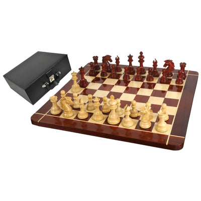 Combo of Alexandria Luxury Staunton Bud Rose Wood Chess Pieces with 23inches Chessboard and Storage Box
