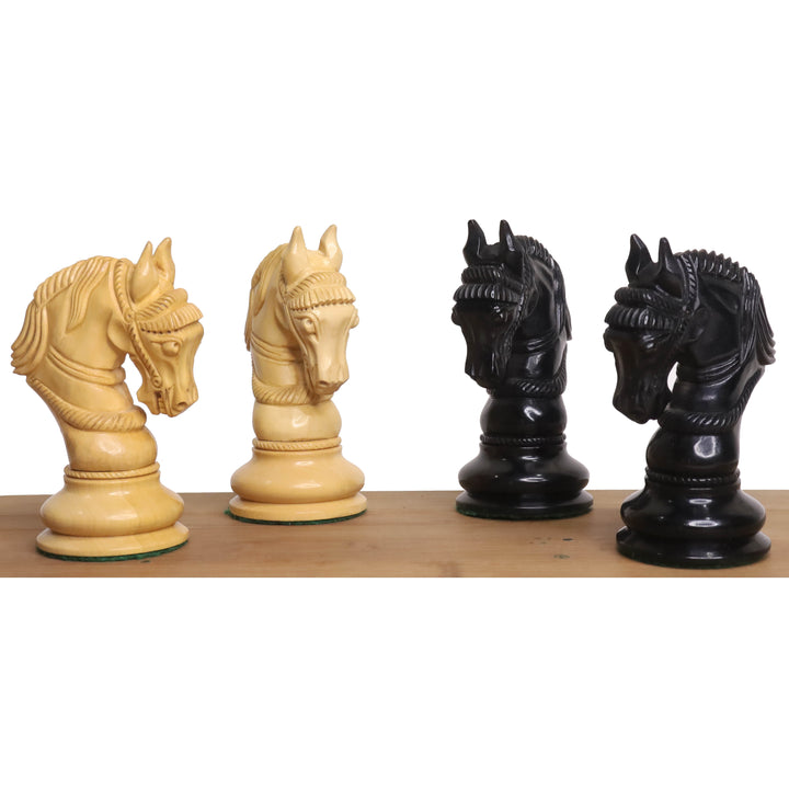 Jeu d'échecs 4.5" Imperator Luxe Staunton - Pièces d'échecs uniquement - Bois d'ébène - Poids triple