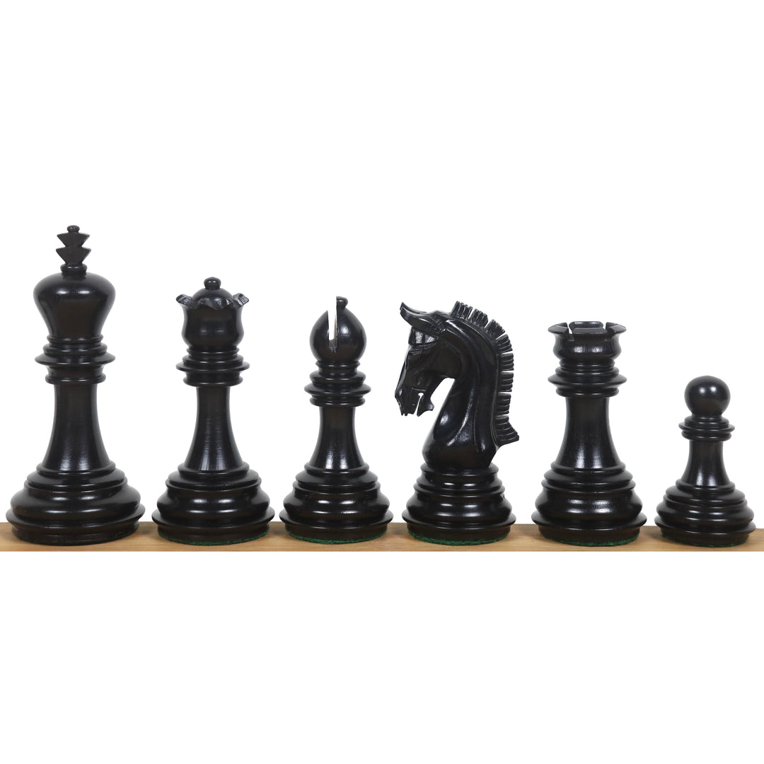 3.8" Imperial Staunton Luxury Ebenholz Schachfiguren mit 21" großem massivem eingelegtem Ebenholz & Ahornholz Schachbrett