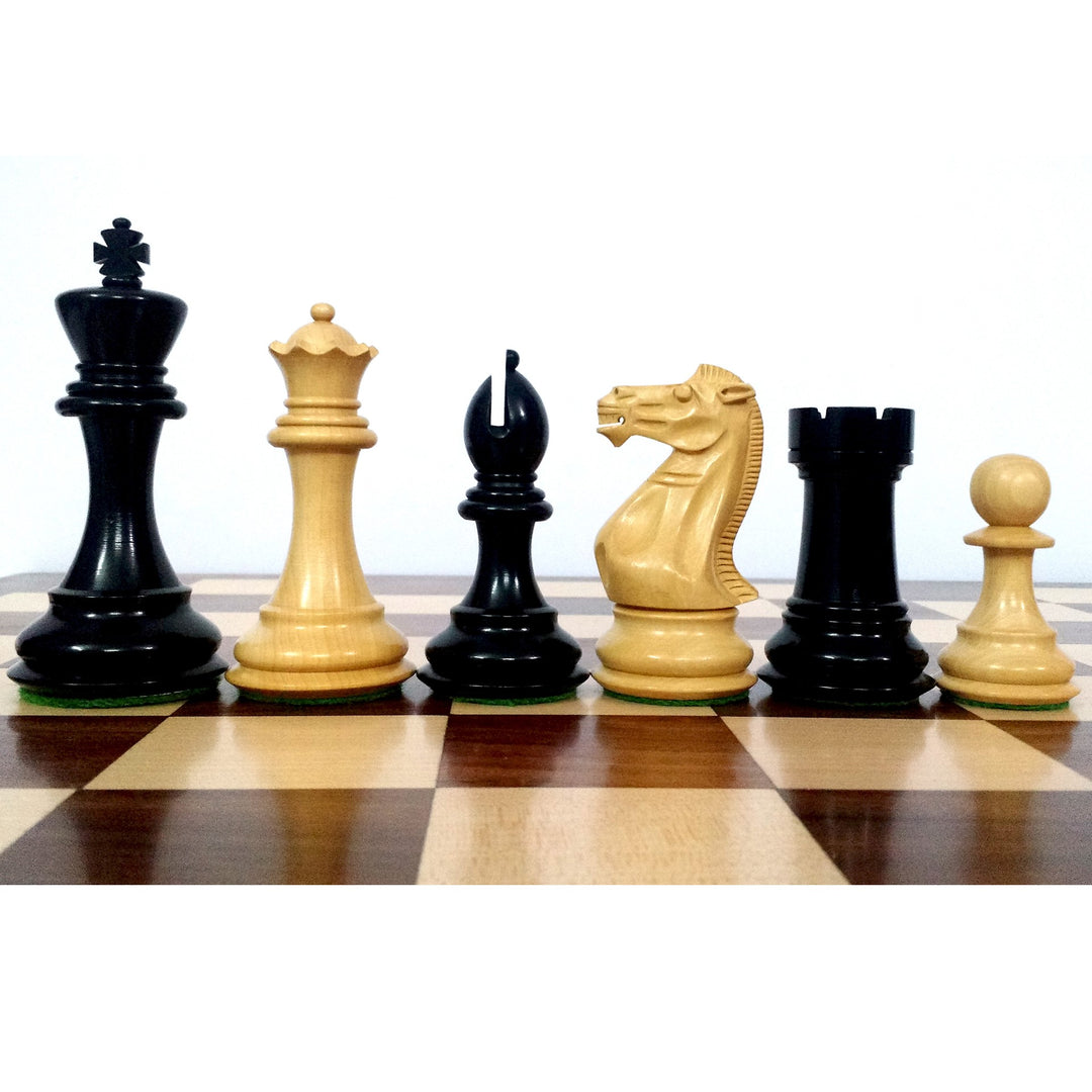 Royal Chess Mall - 9,5 cm Queens Gambit Staunton schaakstukken alleen set - gewogen gouden palissander Royal Chess Mall - 9,5 cm Queens Gambit Staunton schaakstukken alleen set - gewogen gouden palissander