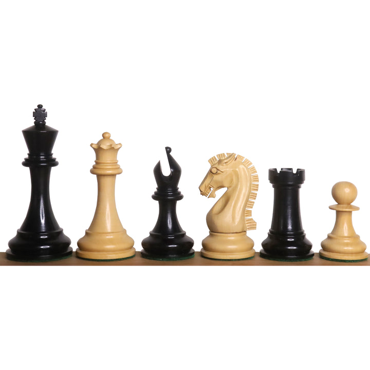 Slightly Imperfect 2021 Sinquefield Cup Reproduced Staunton Chess Set - Chess Pieces Only - Triple weighted Ebony Wood