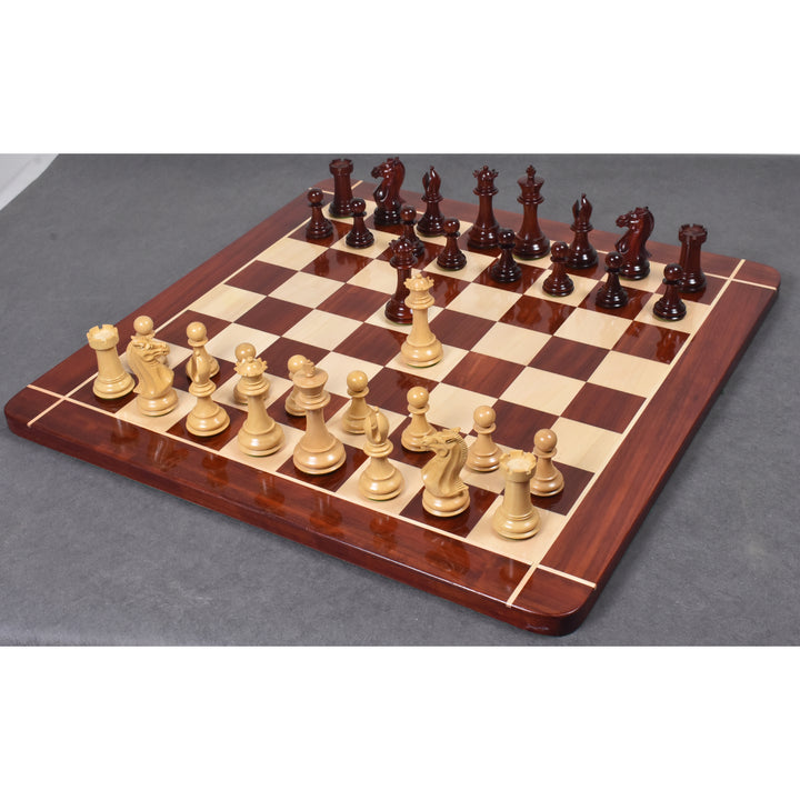 Set di scacchi di lusso Traveller Staunton da 4,1″ - Solo pezzi di scacchi - Legno di rosa e bosso