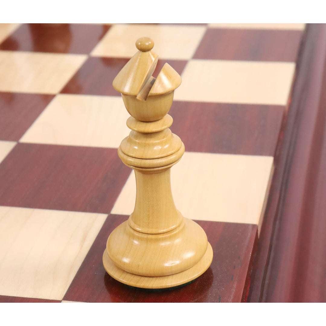 Slightly Imperfect 4.6" Bath Luxury Staunton Chess Set - Chess Pieces Only - Bud Rosewood - Triple Weight