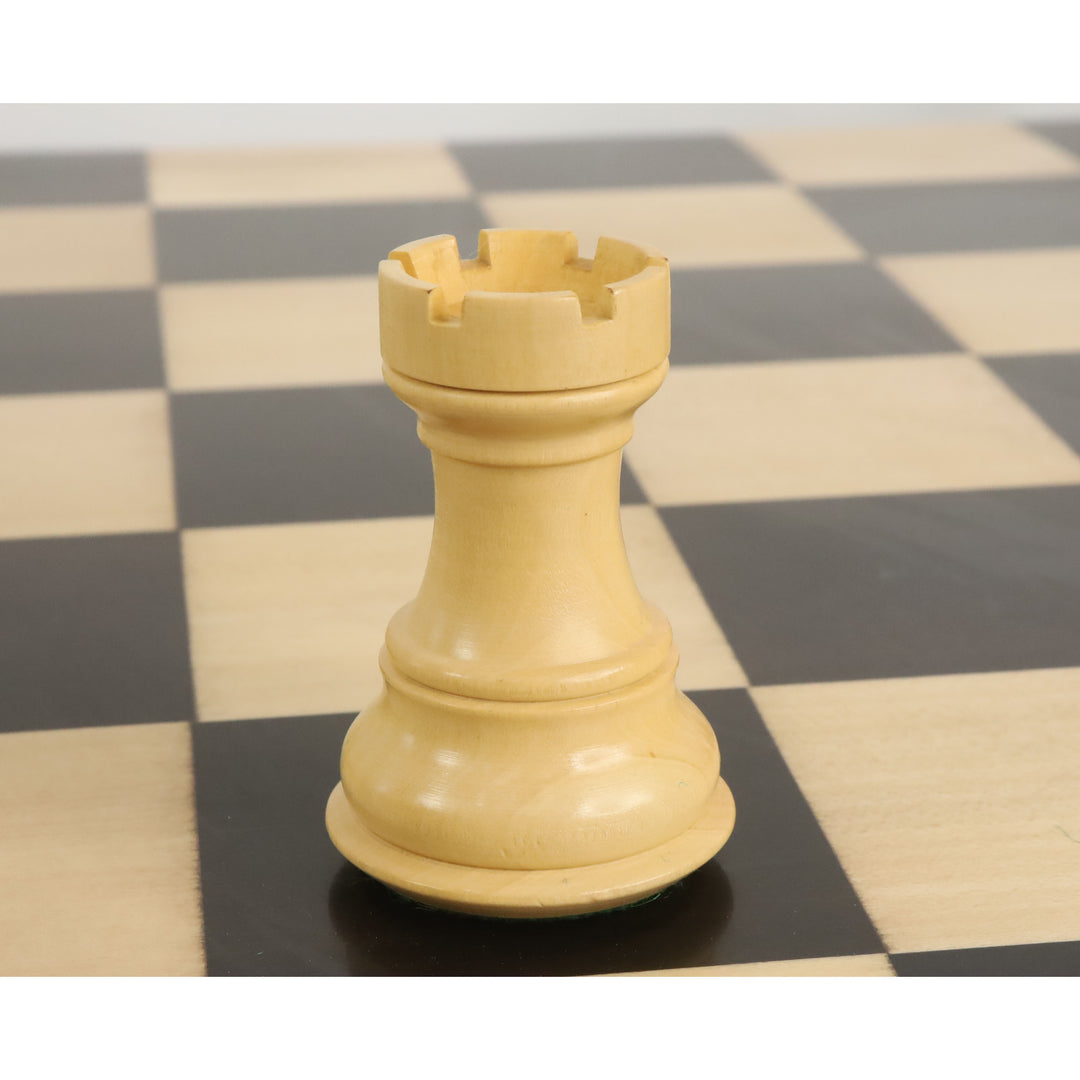3.9" Jeu d'échecs russe Zagreb 59' - Pièces d'échecs uniquement - Bois d'ébène à trois poids