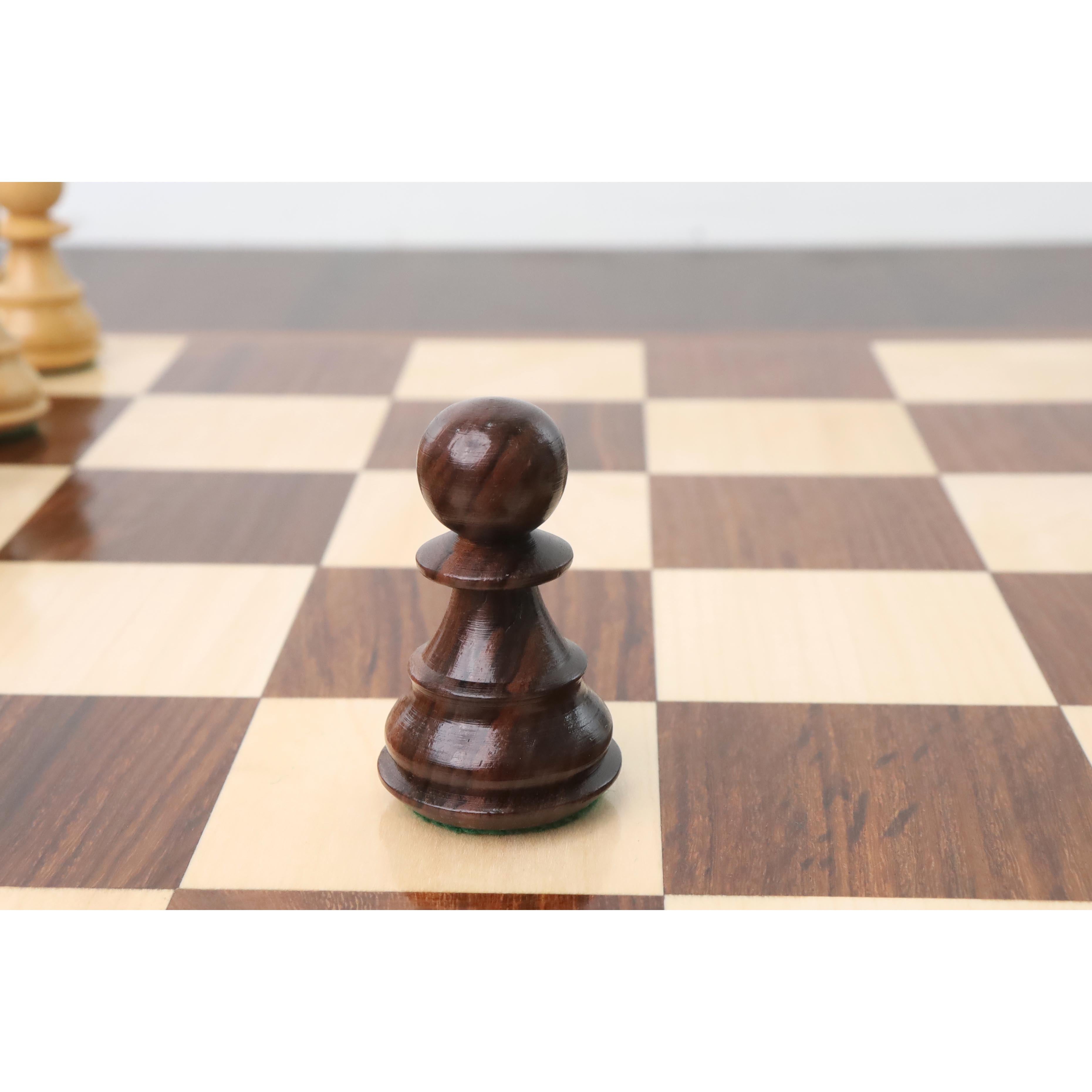 French Staunton Chess & Checkers Set – Wood Weighted Pieces, Brown