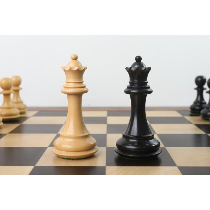 Set di scacchi in legno pesato 4.1" Pro Staunton - Solo pezzi di scacchi - Legno ebanizzato - 4 regine