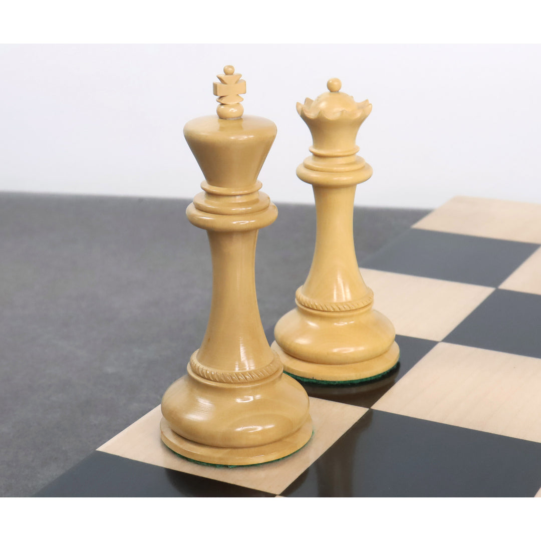 Slightly Imperfect 4.5" Imperator Luxury Staunton Chess Set - Chess Pieces Only - Ebony Wood - Triple Weight