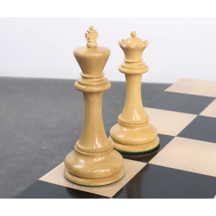 Jeu d'échecs 4.5" Imperator Luxury Staunton légèrement imparfait - Pièces d'échecs uniquement - Bois d'ébène - Poids triple