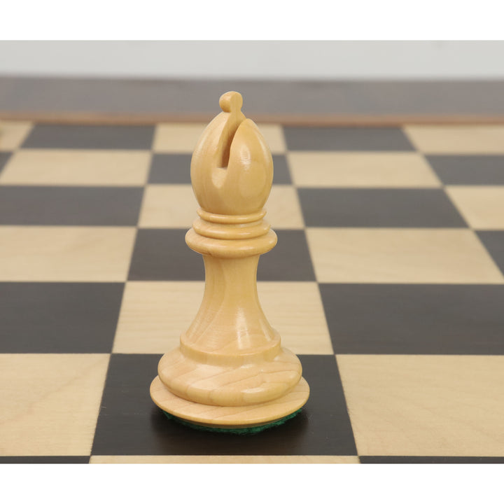 4" Alban Knight Staunton Schachspiel - Nur Schachfiguren - Gewichtetes Ebonisiertes Buchsbaumholz