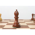 Side profile of a weighted golden rosewood bishop from the 4.1" Pro Staunton chess set.