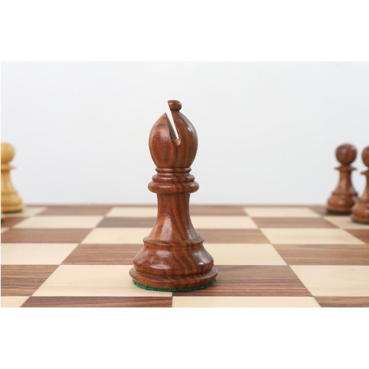 4,1" Pro Staunton vægtet træskaksæt - kun skakbrikker - Sheesham-træ - 4 dronninger