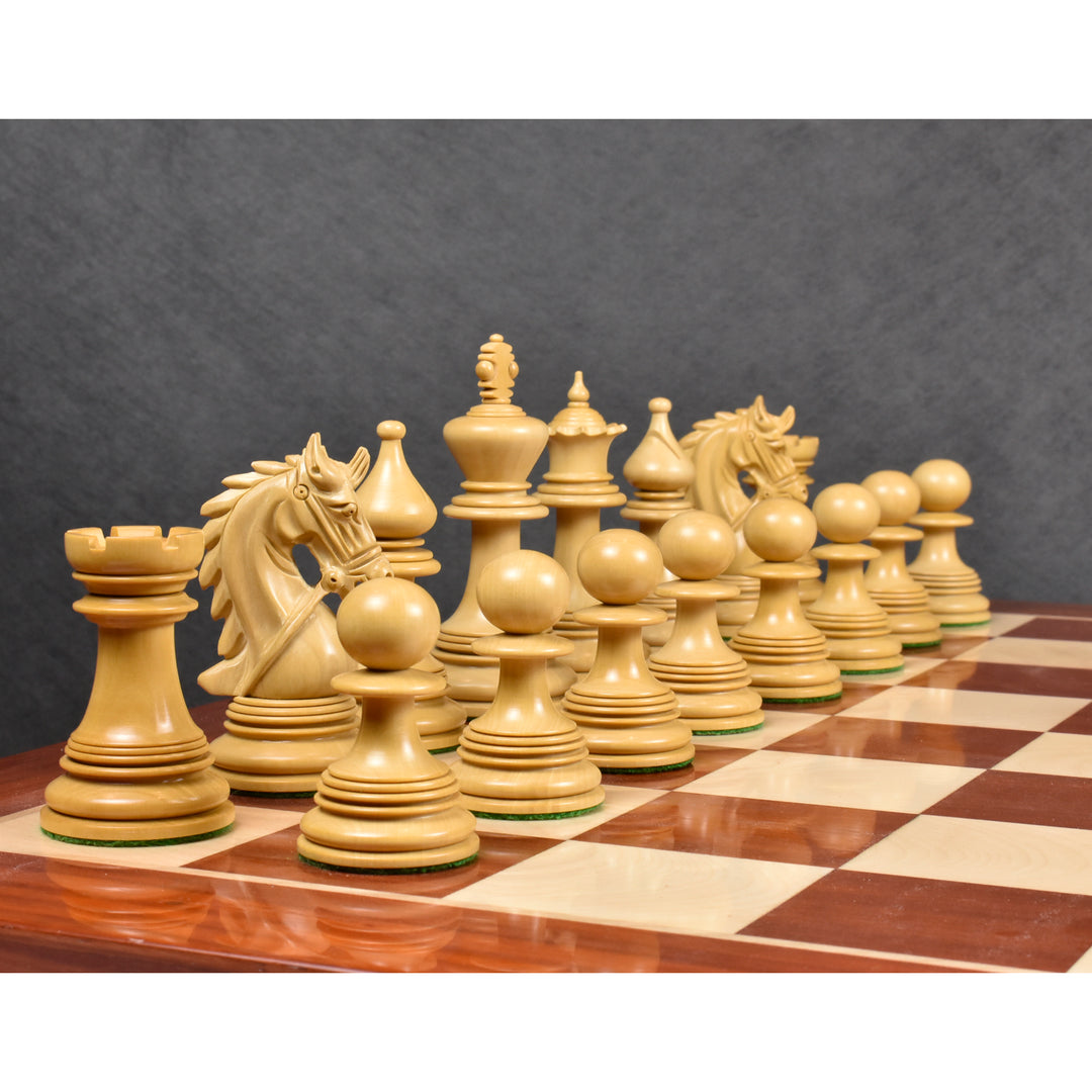 Slightly Imperfect 4.3" Napoleon Luxury Staunton Chess Set - Chess Pieces Only - Triple Weight Bud Rosewood