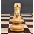 Mid-game arrangement of Rosewood Dubrovnik chess pieces on a luxury board, showcasing piece visibility and playability.