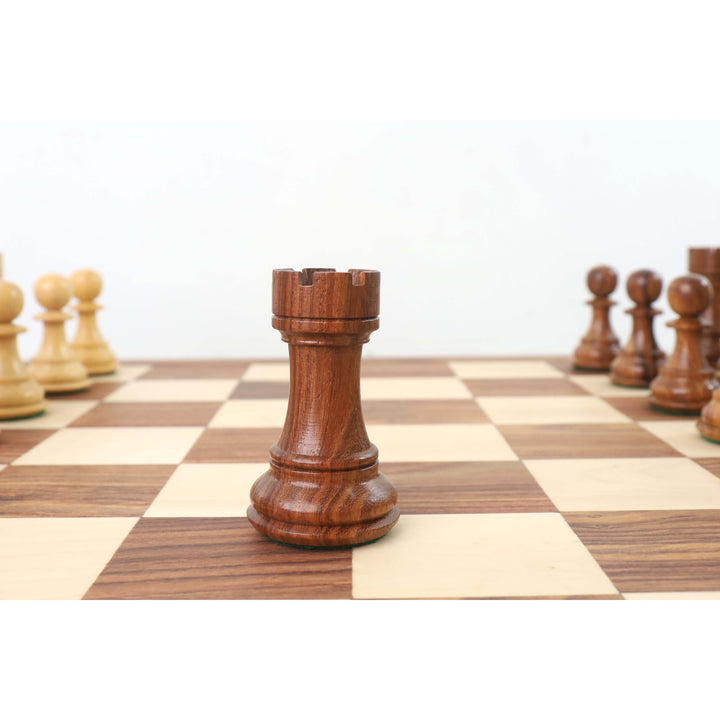 Combo of 4.1" Pro Staunton Weighted Wooden Chess Pieces in Golden Rosewood with 21" Board & Wooden Storage Box