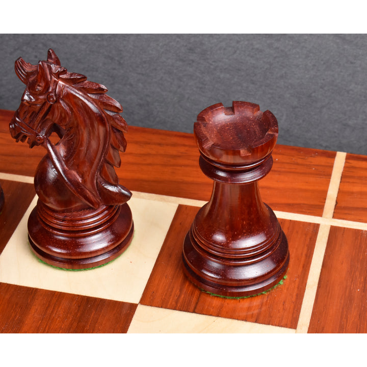 Slightly Imperfect 4.3" Napoleon Luxury Staunton Chess Set - Chess Pieces Only - Triple Weight Bud Rosewood