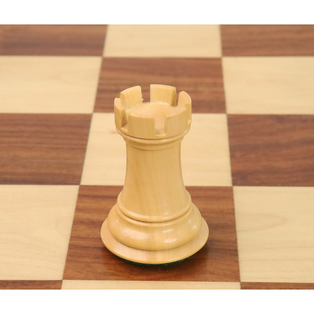 Jeu d'échecs Alban Knight Staunton 4" - Pièces d'échecs uniquement - Bois de rose doré lesté
