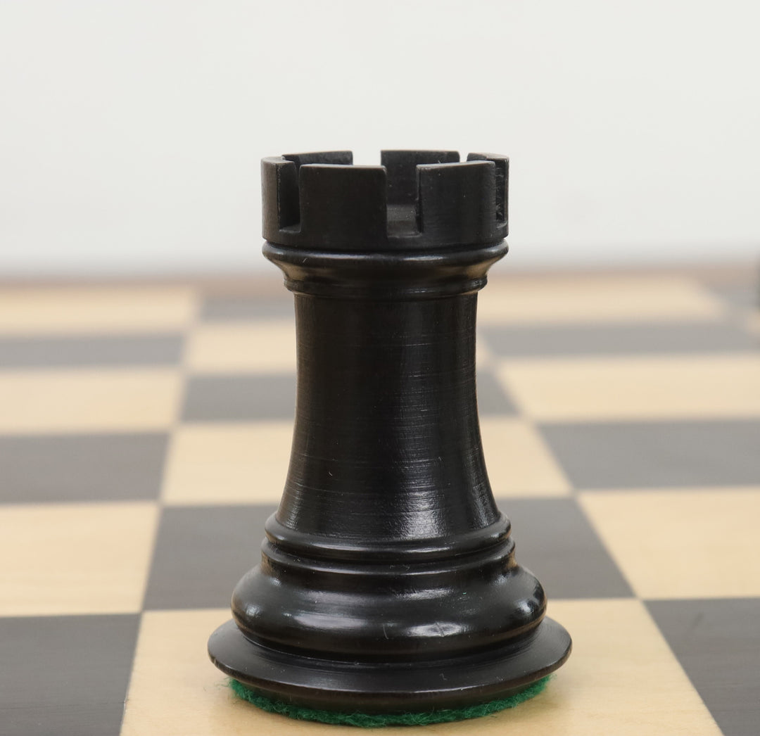 Juego de ajedrez Alban Knight Staunton 4" - Sólo piezas de ajedrez - Madera de boj ebonizada contrapesada