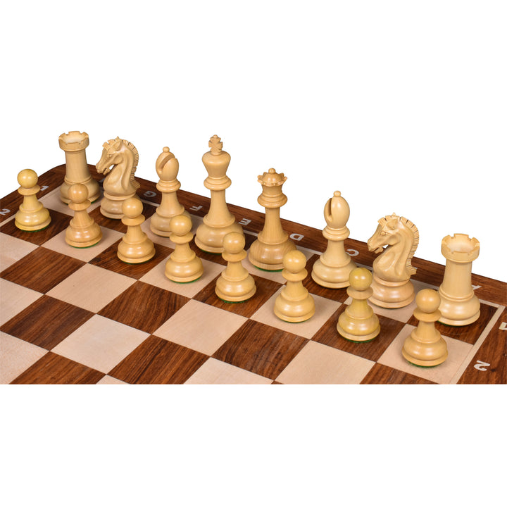 Slightly Imperfect 3.9" Craftsman Knight Staunton Chess Set - Chess Pieces Only - Triple Weighted Golden Rosewood