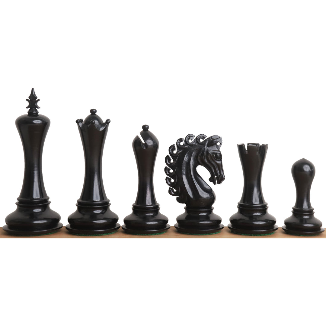 Jeu d'échecs Avant Garde Luxury Staunton 4.6" - Pièces d'échecs uniquement - Bois d'ébène - Poids triple