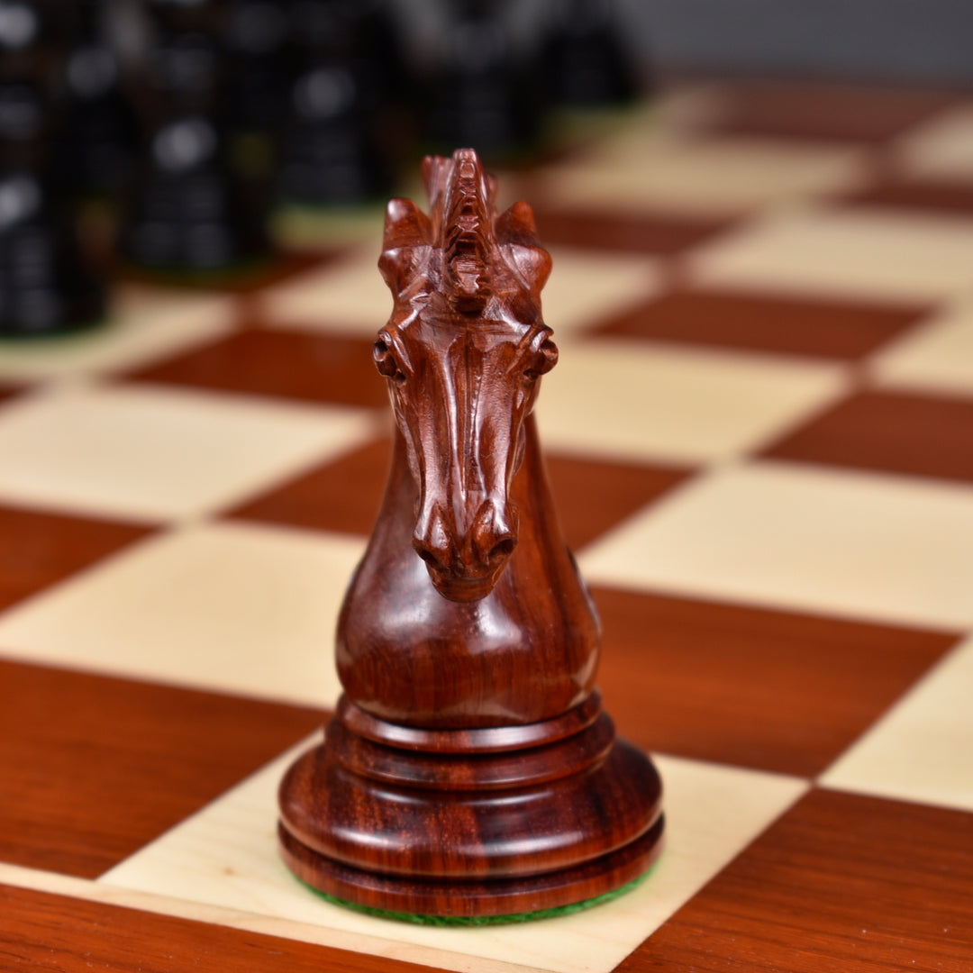 Set di scacchi Alexandria Luxury Staunton - Solo pezzi di scacchi - Triplo peso - Ebano e palissandro Bud