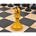 Antiqued boxwood Harrwitz Staunton bishop piece featuring a traditional deep mitre cut.