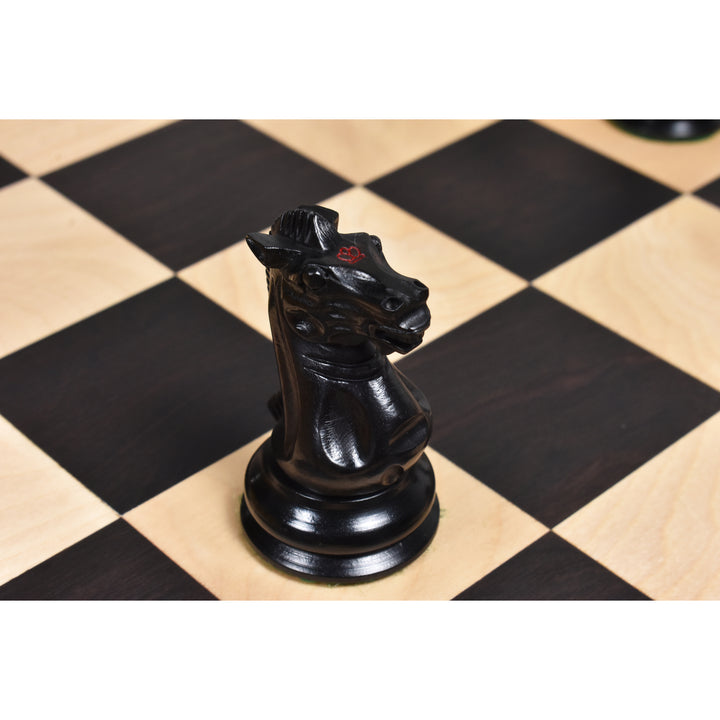 Slightly Imperfect 1849 Jacques Cook Staunton Collectors Chess Set - Chess Pieces Only - Ebony Wood - 3.75"