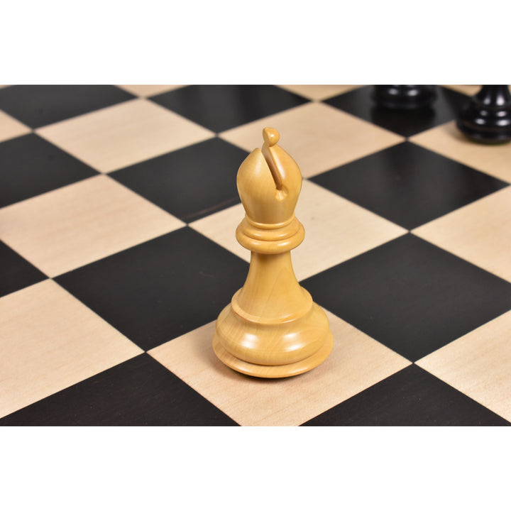 Juego de ajedrez Staunton profesional de 3,6" - Sólo piezas de ajedrez - Madera de boj ebonizada y lastrada