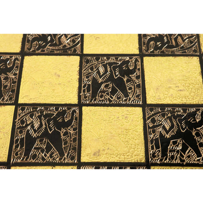 Soviet Inspired Brass Metal Luxury Chess Pieces & Board Set- 14" - Black & Gold - Unique Art- Warehouse Clearance - USA Shipping Only