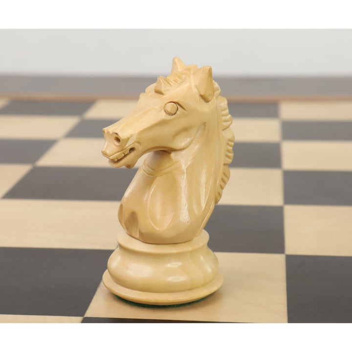Juego de ajedrez Alban Knight Staunton 4" - Sólo piezas de ajedrez - Madera de boj ebonizada contrapesada