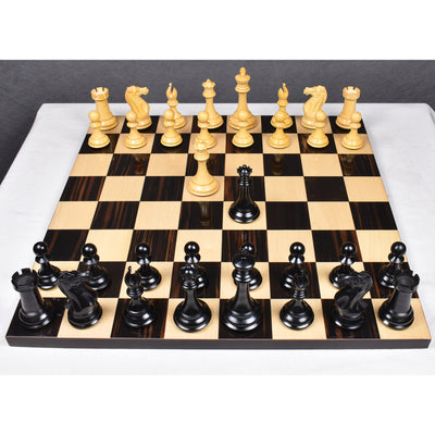 Slightly Imperfect 4" Sleek Staunton Luxury Chess Pieces Only Set - Triple Weighted Ebony Wood