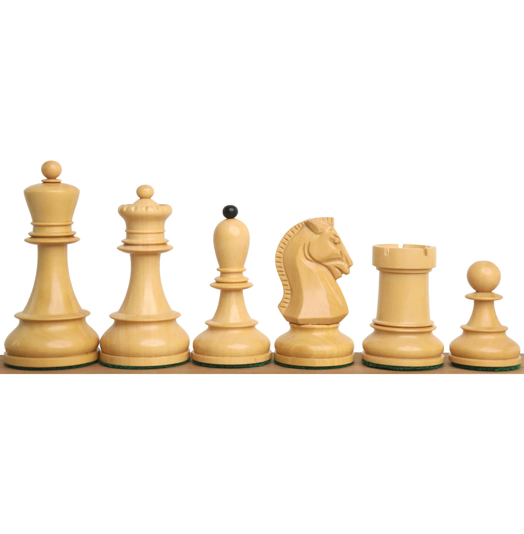 Juego de ajedrez Fischer Dubrovnik de los años 50 - Sólo piezas de ajedrez - Ébano y boj - Rey de 3.8