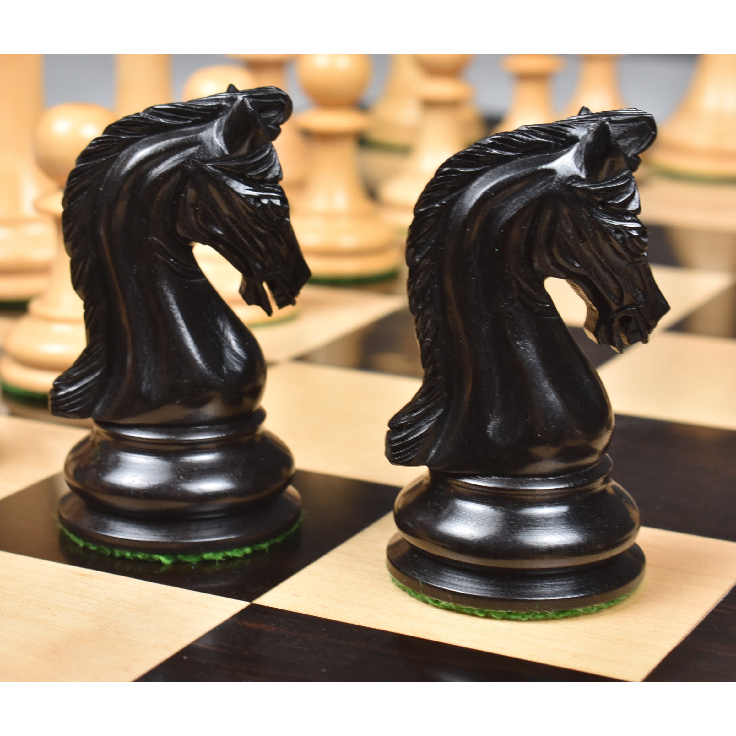 3.75 Ebony Wood Staunton Chess Pieces Set SINQUEFIELD- 2019 St. Louis  Series 4Q