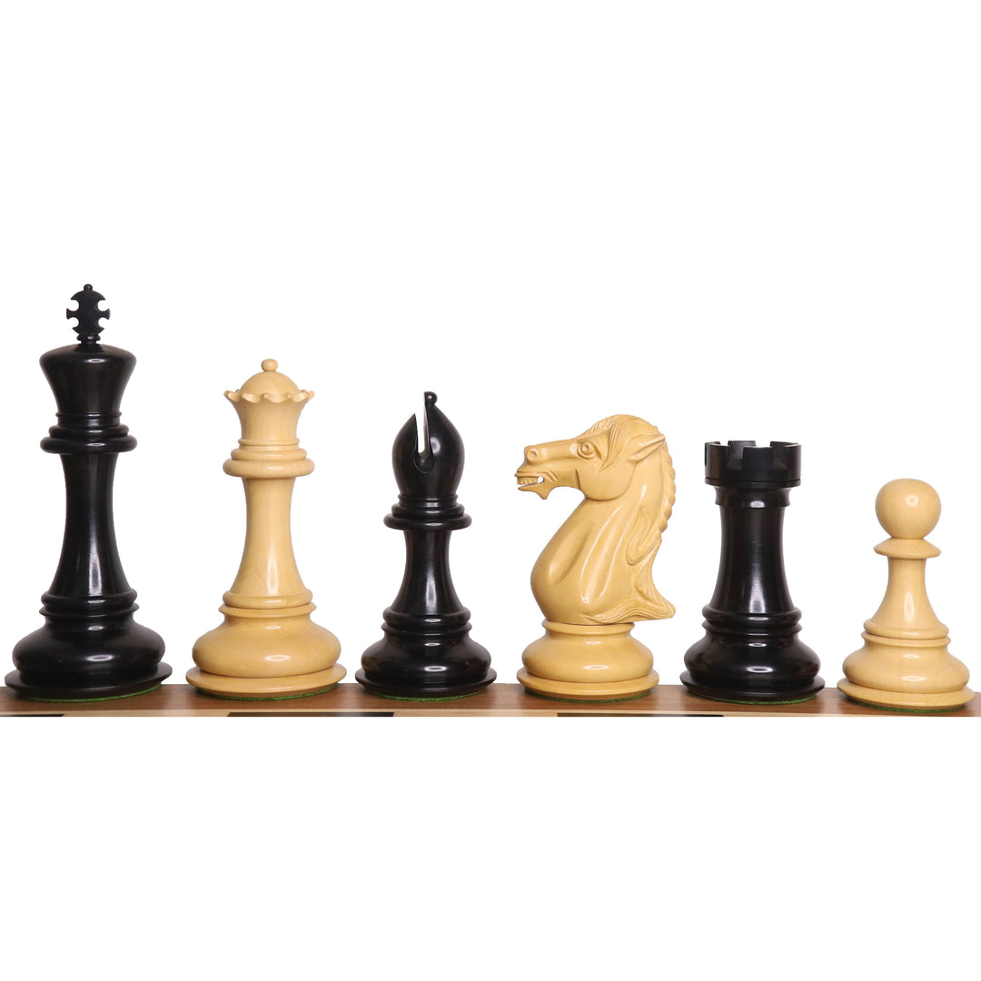 Zestaw szachów Mammoth Luksusowy Staunton 6,1” - Tylko szachy - Drewno hebanowe - Potrójna waga