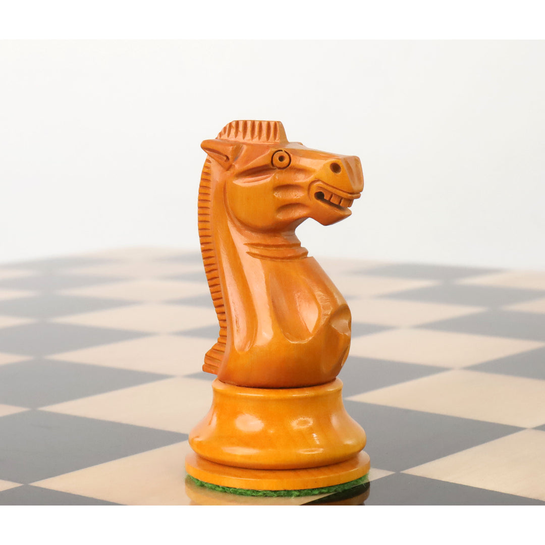 B & Co reproduceret skaksæt fra det 19. århundrede - kun skakbrikker -Ægte ibenholt træ - 4,3″