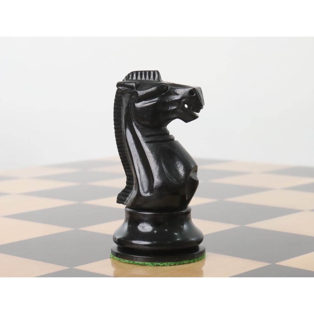 19-wieczny reprodukowany zestaw szachów B & Co - tylko szachy - oryginalne drewno hebanowe - 4,3″