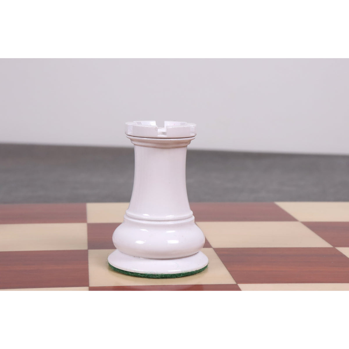 3.75 inch white rook piece from the 1849 Jacques Cook Staunton historical reproduction set.
