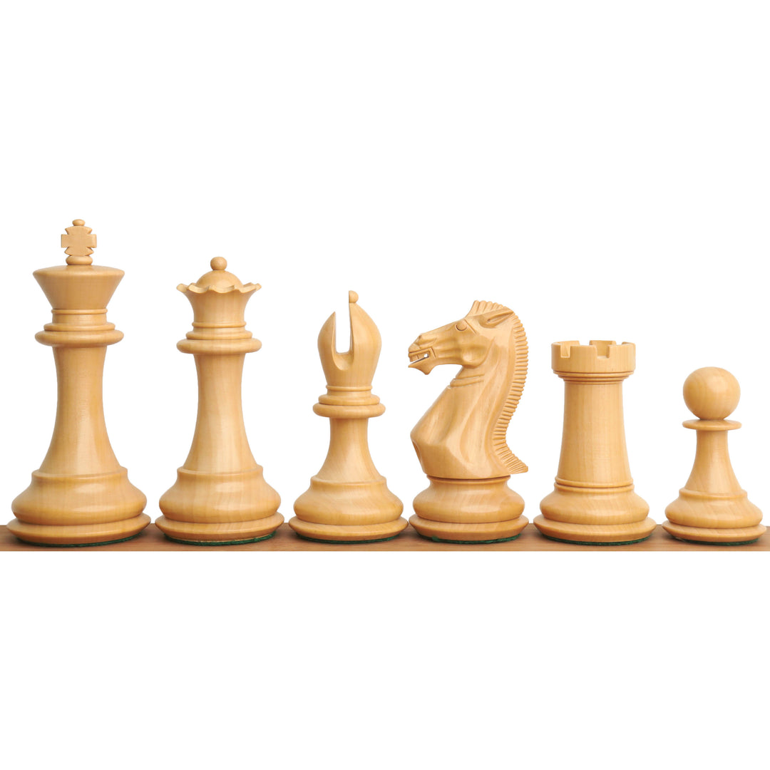 Set di scacchi di lusso Traveller Staunton da 4,1" - Solo pezzi di scacchi - Legno d'ebano con peso triplo