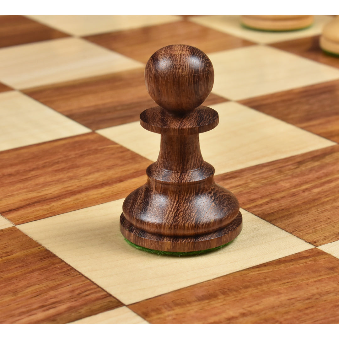 Detailed close-up of a 4.1 inch Golden Rosewood Pawn showing rich wood grain and finish.