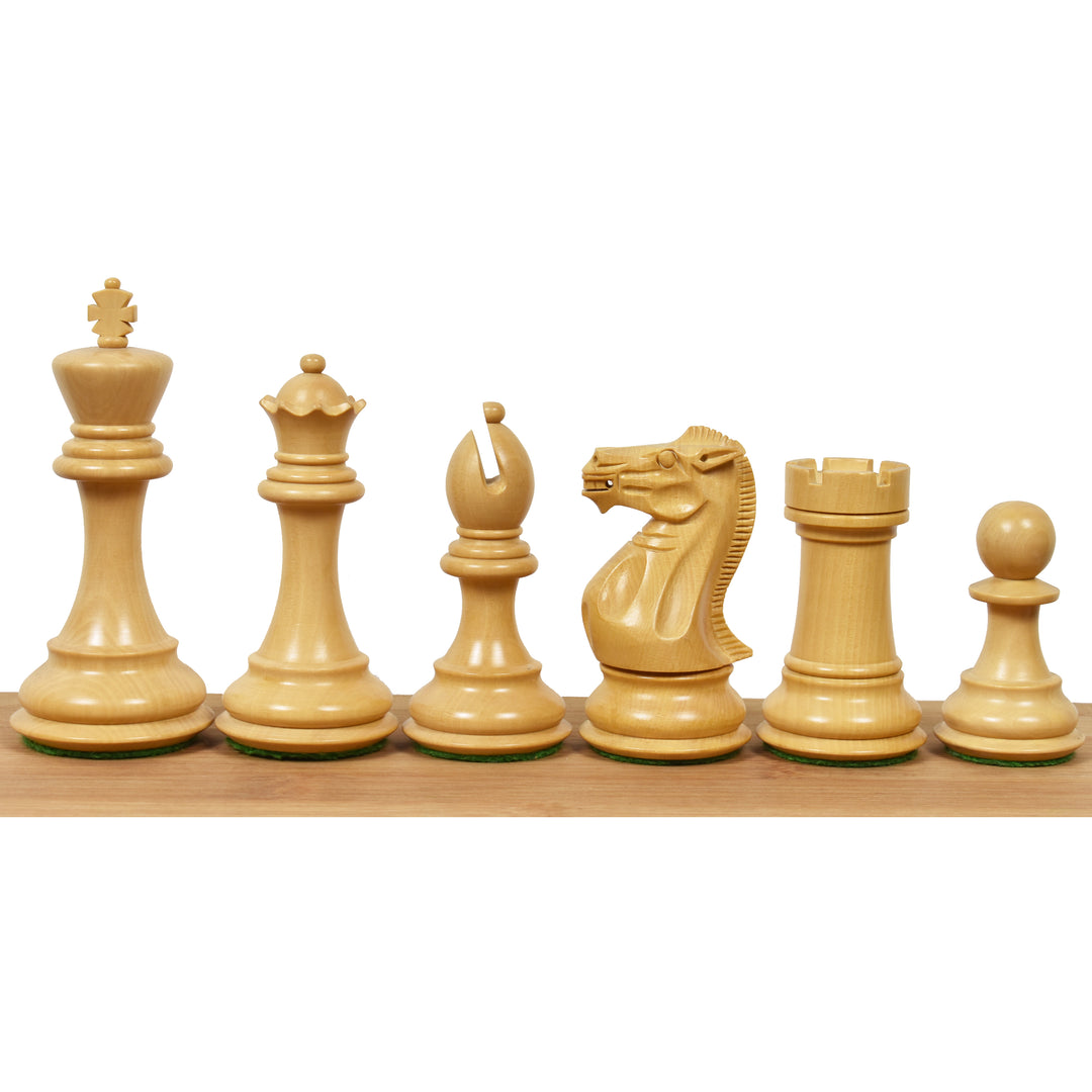 Piezas de ajedrez de madera contrapesadas Pro Staunton de 4,1" con tablero de 21" - Palo de rosa y caja de almacenamiento de madera