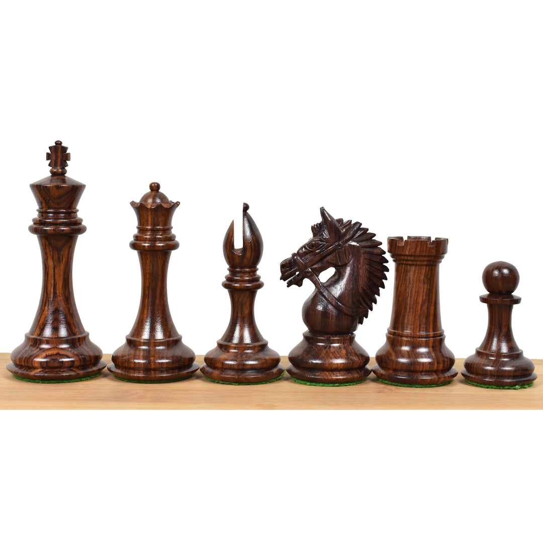 4.2" Seltene Amerikanische Staunton Luxus Palisander Schachfiguren mit 21" Palisander &amp; Ahornholz Flaches Schachbrett und Kunstlederkoffer Aufbewahrungsbox