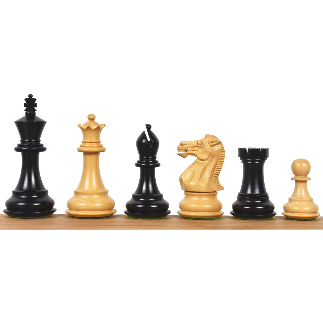 Combo of 3.6" Professional Staunton Chess Set - Pieces in Ebonised Boxwood with Board and Box