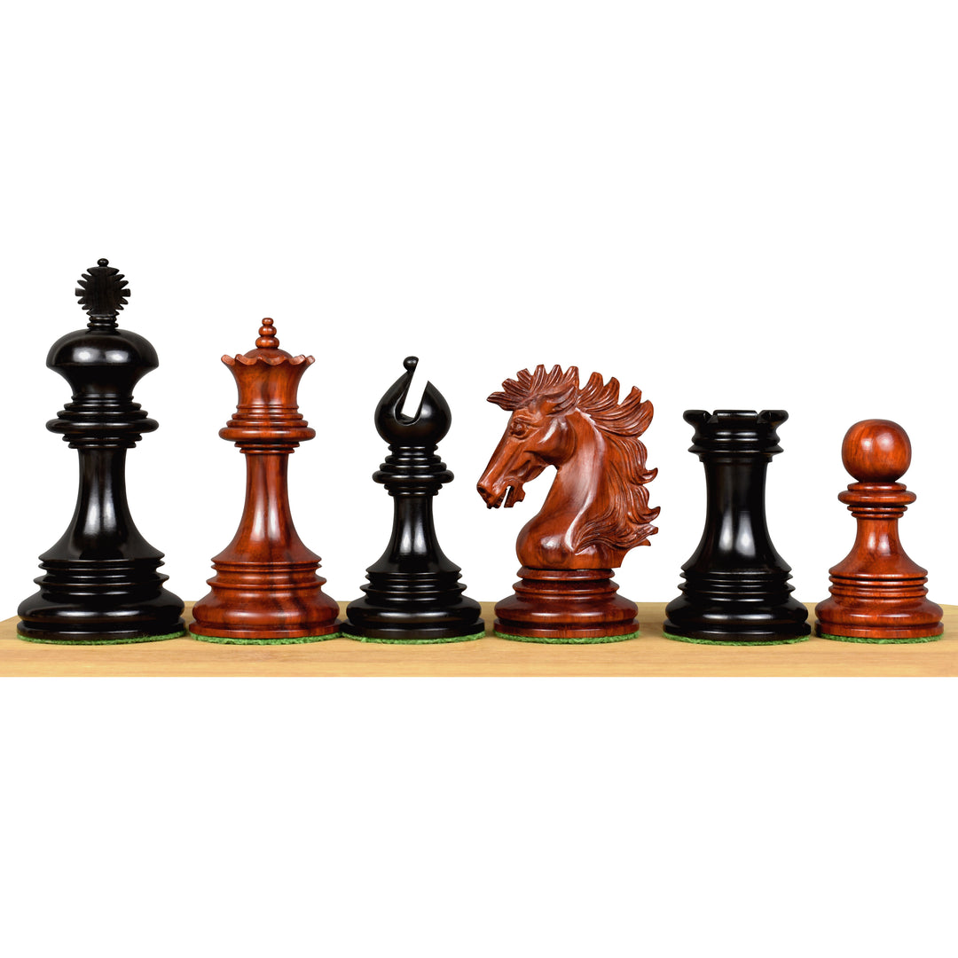 Alexandria Luxury Staunton Chess Set- Chess Pieces Only - Triple Weighted - Ebony & Bud RosewoodJeu d'échecs de luxe Staunton d'Alexandria - Pièces d'échecs seulement - Trois poids - Ébène et palissandre Bud